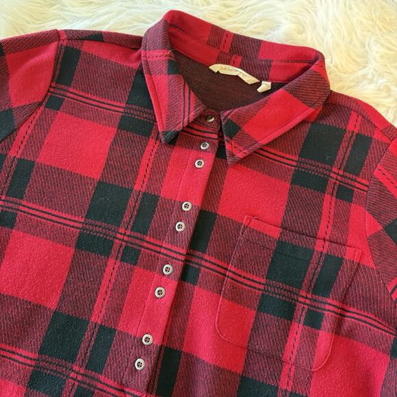 Soft Surroundings Mad About Plaid Red Buffalo Check Tunic Top Womens XL Boho - Picture 2 of 9